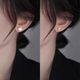 S999纯银针珍珠耳钉女睡觉免摘养耳洞耳环2025新款爆款设计感耳饰