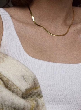 伊灿不掉色钛钢蛇骨链女