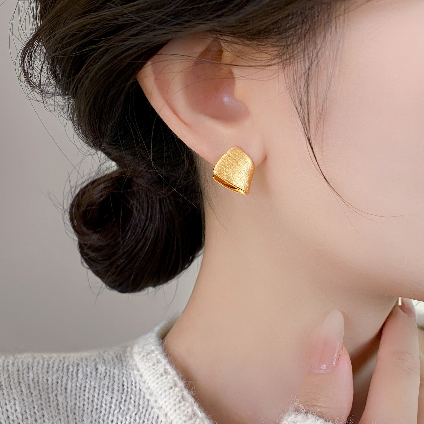 法式几何方形拉丝耳钉女2025年新款爆款纯银针耳环气质高级感耳饰,淘宝优惠券,粉丝福利购,淘宝优惠卷