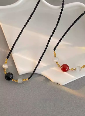 伊灿新中式黑玛瑙项链女
