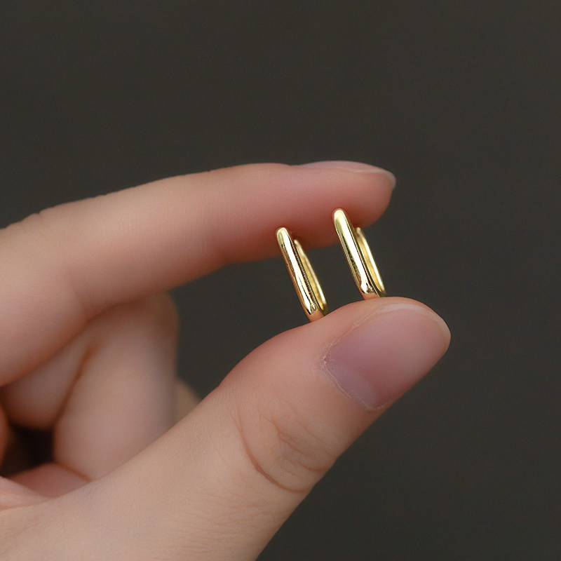 简约冷淡风耳扣金色小众设计感高级耳圈纯银耳环2025新款轻奢耳饰