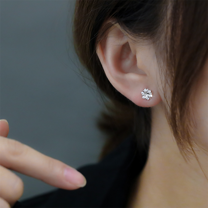 S999纯银针雪花耳钉2023年新款养耳洞耳环小巧气质高级感耳饰耳夹 - 图3