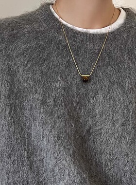 伊灿美拉德琥珀项链女小众设计感