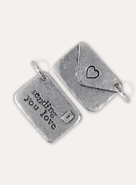 吊坠英国手作 KUTUU 爱心金属锡吊坠小众项链手链礼盒情侣情人节