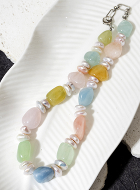 二梦三青【暮光之城】天然珍珠项链女摩根石甜美温柔毛衣链高级感