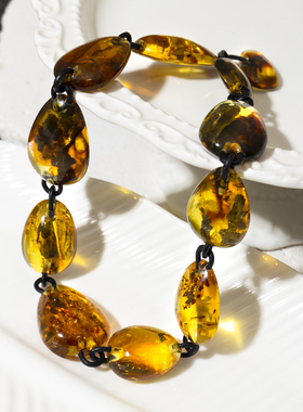 二梦三青【摩洛哥之境】天然琥珀项链女时尚百搭锁骨链欧美流行潮