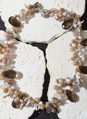 二梦三青【爱尔兰的精灵】蓝绒晶项链女时尚百搭锁骨链高级时尚款