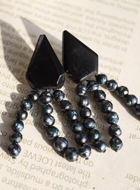 二梦三青【流苏耳坠】天然石耳环女清新飘逸气质感长款耳饰高级感