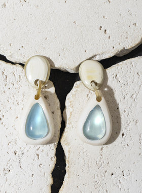 二梦三青【冰河世纪】原创小众天然海蓝宝项链女时尚手工珠宝重工