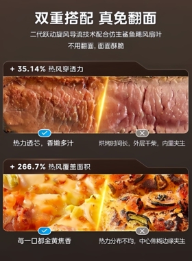 美的空气炸锅家用新款触屏免翻面大容量电烤箱可视电炸锅官方正品