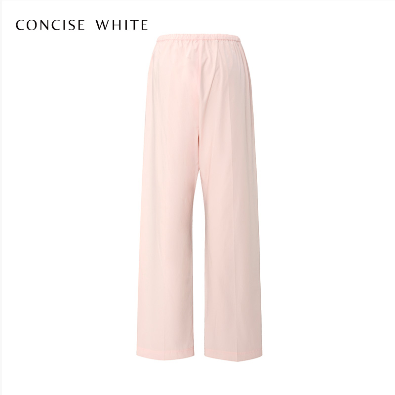 CONCISE-WHITE简白 24春季新款纯色抽绳直筒休闲长裤女设计师品牌 - 图2