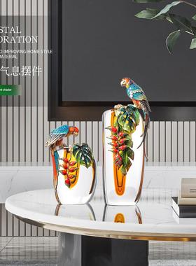 轻奢琉璃珐琅彩花瓶客厅玄关装饰摆件现代高档电视柜玻璃家居饰品