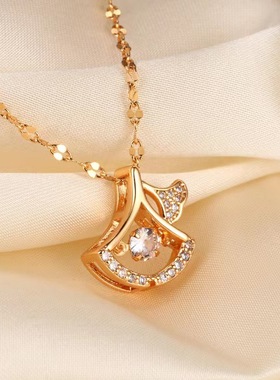 新款小裙子扇形跳动的心灵动项链