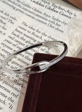 法式复古几何设计交织线条手环