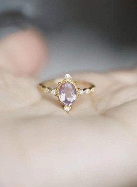 紫钻公主风紫水晶开口戒指