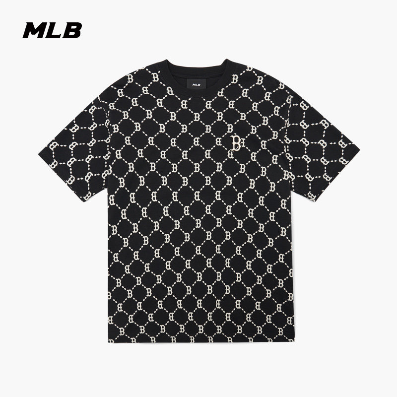 MLB官方 男女情侣T恤老花满印刺绣LOGO短袖运动休闲潮夏季TSM40,淘宝优惠券,粉丝福利购,淘宝优惠卷