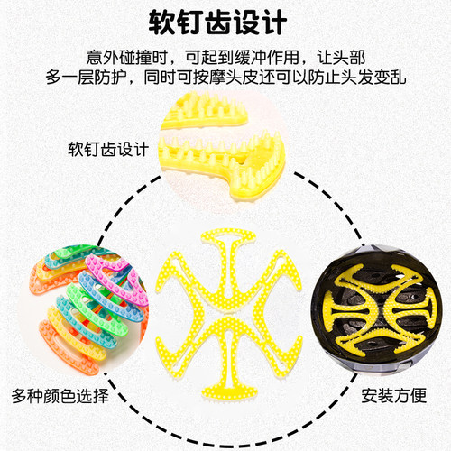 电动摩托车头盔内衬垫不压头发防压发型硅胶半盔填充透气夏季通用 - 图2
