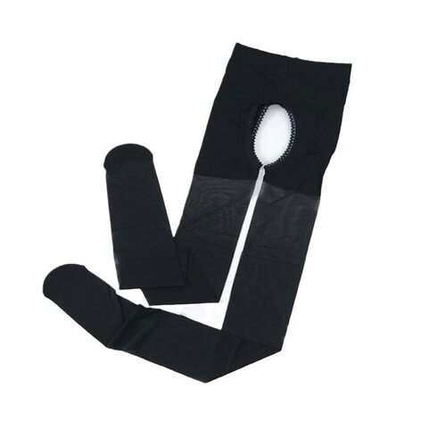 丝袜开裆易插制服白色情调马油手撕女萝莉加大码无裆黑丝超薄连裤-图3