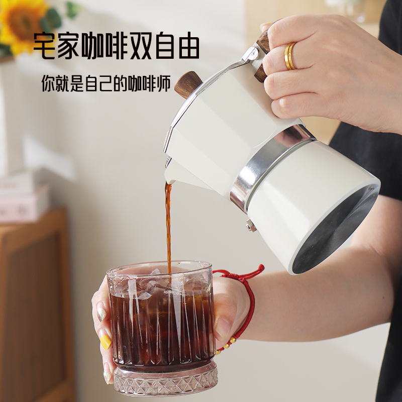 摩卡壶咖啡壶套装家用煮咖啡器具全套礼盒装萃取壶户外露营煮咖啡 - 图3