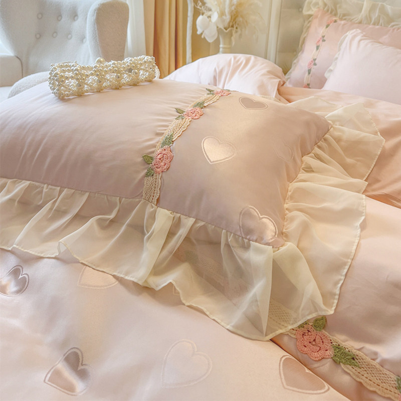 粉色单件超好看床裙优质全棉四件套围边床罩一体遮丑下摆纯棉100,淘宝优惠券,粉丝福利购,淘宝优惠卷