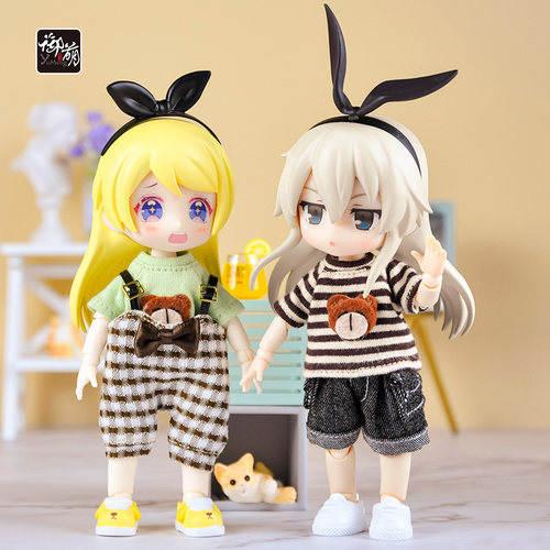 OB11娃衣 小熊短袖T恤背带裤 YMY GSC  UFDOLL 12分bjd娃娃衣服 - 图0