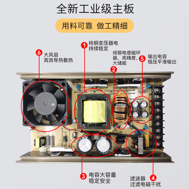 户外LED防雨开关电源12V发光字防水变压器24V灯箱广告牌220转400W