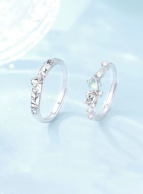 小王子与玫瑰花情侣款戒指学生党