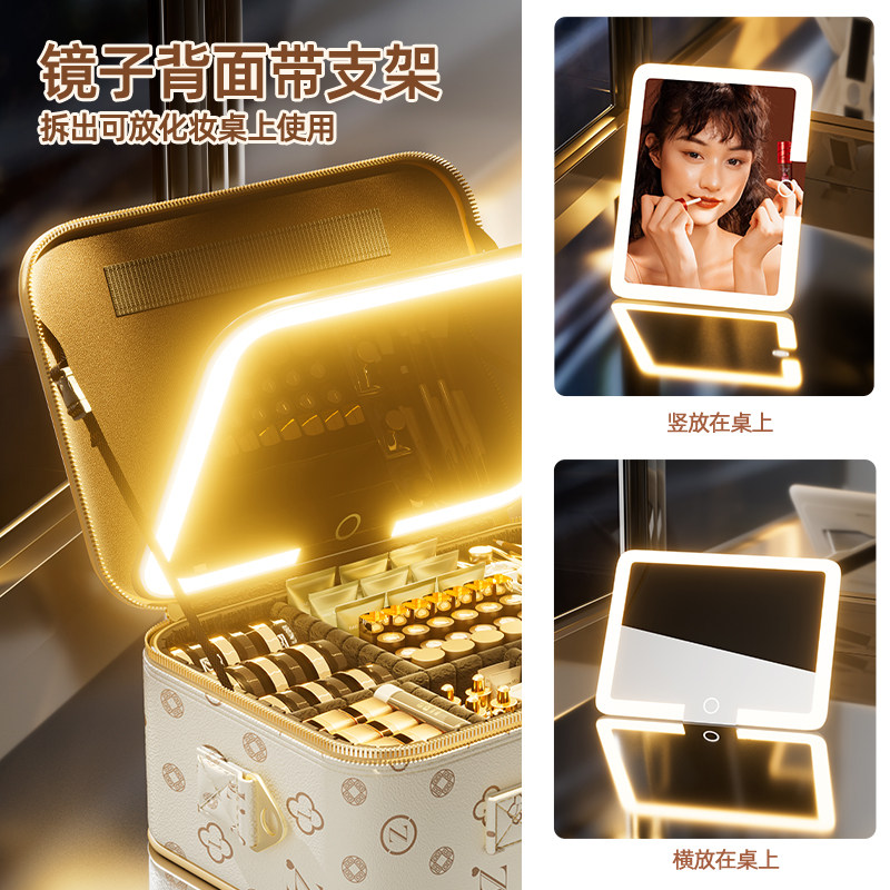 高端防水化妆包女2025新款便携式大容量手提收纳包旅行出差化妆箱,淘宝优惠券,粉丝福利购,淘宝优惠卷