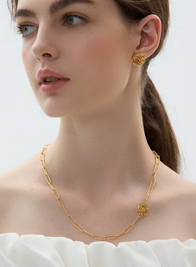 盐岛琼花单花项链高级感轻奢小众锁骨链女款金色饰品精致复古配饰