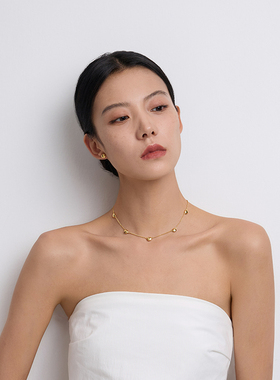 盐岛笛卡尔满天星项链百搭锁骨链