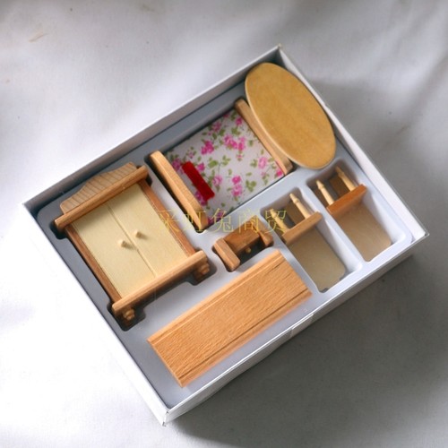 Dollhouse娃娃屋木质小家具场景套装模型迷你桌椅OB1家居道具摆件 - 图3