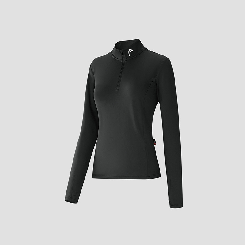 【抗菌polygiene】HEAD海德半开襟运动长袖t恤秋季女士训练服,淘宝优惠券,粉丝福利购,淘宝优惠卷