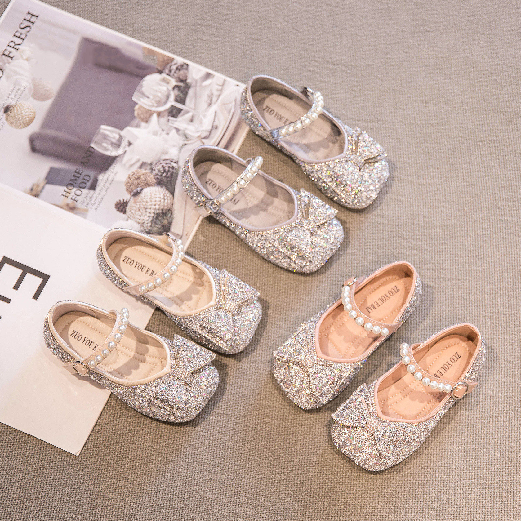 真皮女童公主鞋2026春秋新款女宝水晶鞋配礼服女孩皮鞋艾莎儿童鞋,淘宝优惠券,粉丝福利购,淘宝优惠卷