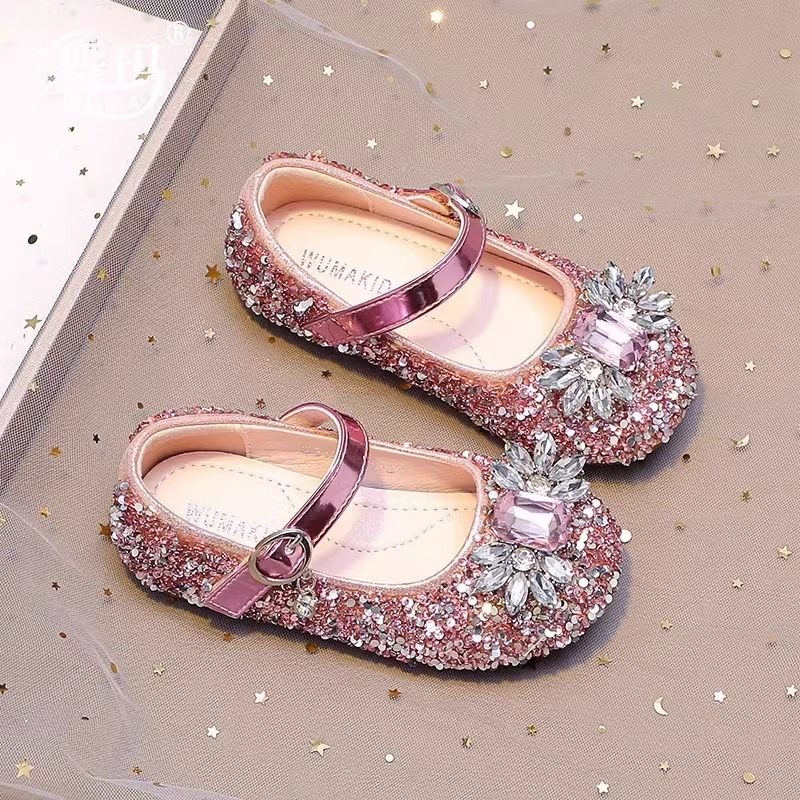 真皮女童鞋儿童公主鞋爱莎水晶鞋2025春秋季新款宝宝女孩表演单鞋,淘宝优惠券,粉丝福利购,淘宝优惠卷