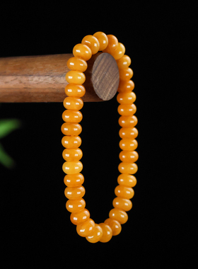 天然和田玉糖玉算盘珠手链手串男女款玉石手排且末糖料玉新疆玉器