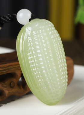 天然和田玉籽料玉米手把件精雕玉包谷穗把玩件岁岁平安玉石挂件