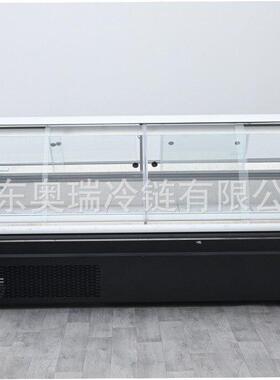 前翻盖弧形熟食柜商用圆弧玻璃冷藏展示柜带下储藏箱熟食保鲜柜