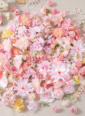浅色系混搭仿真花朵diy手工材料