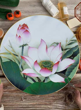 工笔风手工掐丝珐琅画diy