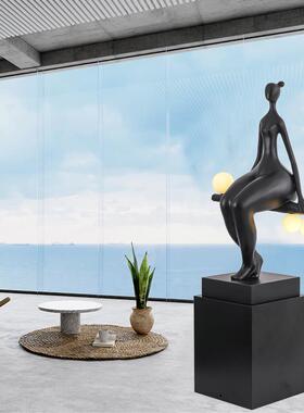 中山工厂直销艺术雕塑客厅摆件抽象人物家居展厅玄关落地灯人形艺