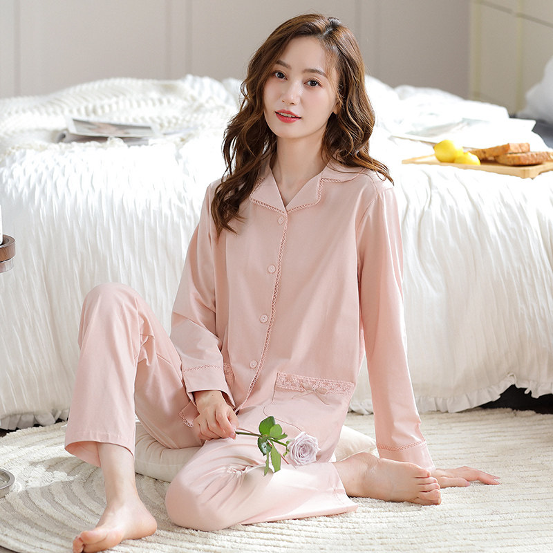 纯棉长袖2022年新款秋冬季睡衣 姵娇兰睡衣/家居服套装