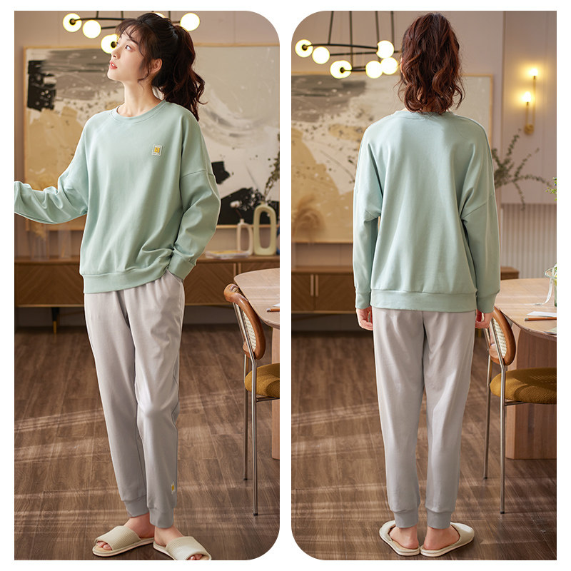 姵娇兰春秋季纯棉长袖休闲风睡衣 姵娇兰睡衣/家居服套装