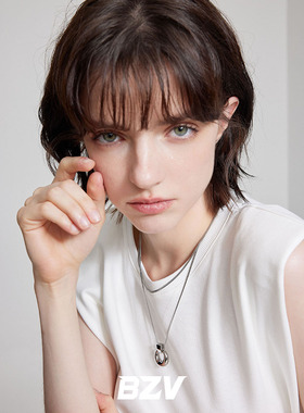 BZV古月双层几何叠戴长款项链