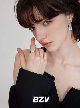 BZV个性尺子S925纯银戒指