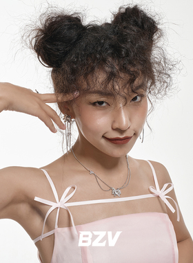 BZV庄周梦蝶千禧少女双层项链