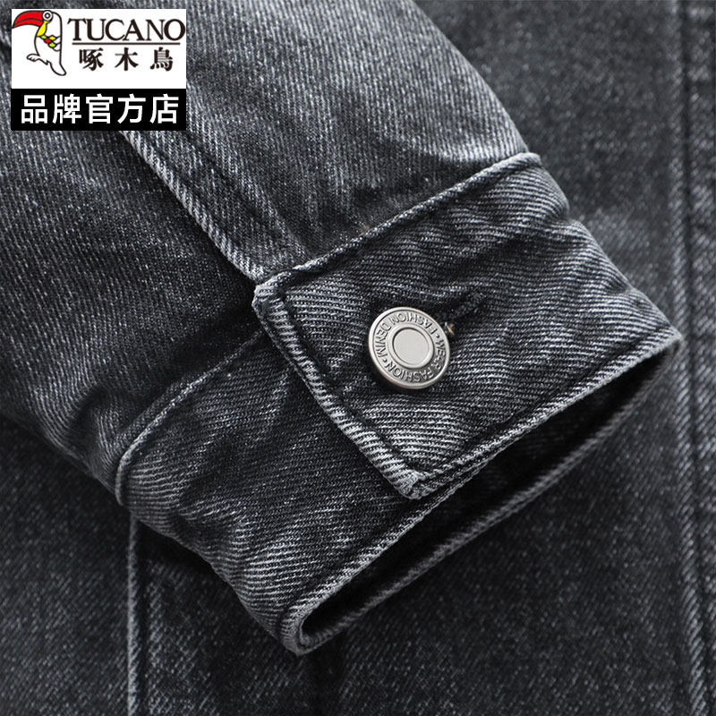 啄木鸟潮流牛仔外套男春秋款宽松男工装夹克多口袋时尚休闲上衣服,淘宝优惠券,粉丝福利购,淘宝优惠卷