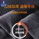 Woodpecker trendy knitted shirt collar plus velvet sweater for men