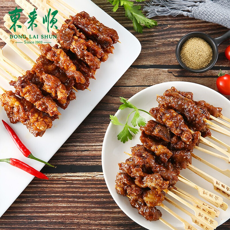 東來順 調理牛肉串孜然味400g (約20串)內蒙牛肉燒烤串半成品炸串_東來順生鮮旗艦店_水產肉類_新鮮蔬果_熟食