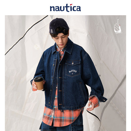 【蔡徐坤同款】nautica whitesail 宽松舒适潮流牛仔外套夹克 - 图2