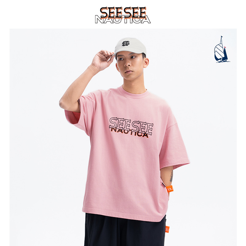 【联名限量】nautica × SEESEE联名日系中性logo短袖T恤SSTW4103 - 图3